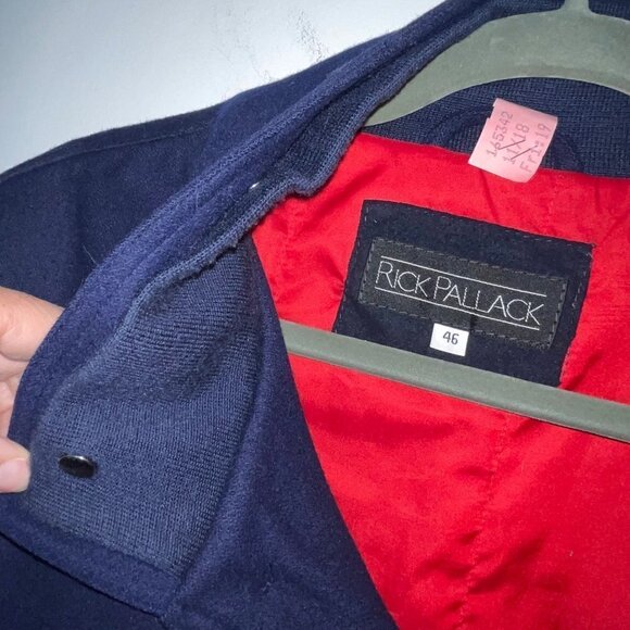 Rick Pallack Mens Field Jacket Size 46 Blue Wool Blend Button Front Closure - Picture 5 of 16